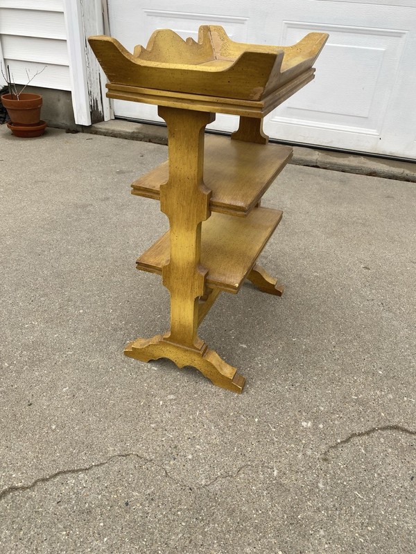 Tell City Chair Company Solid Hard Rock Maple Antique Yellow 3 Tier Side Table gallery