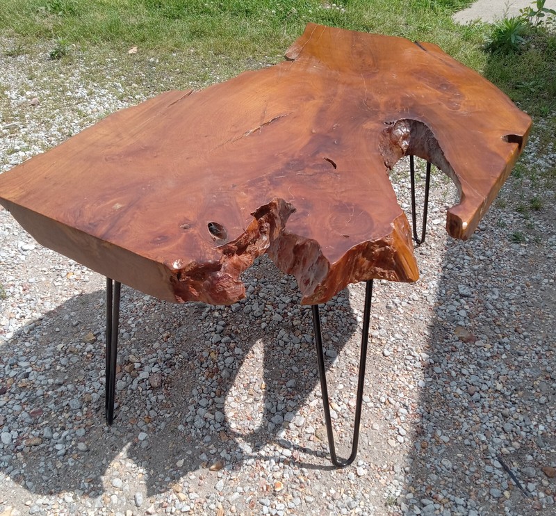 Mid Century Redwood Slab Live Edge Coffee Table (CT-176) gallery