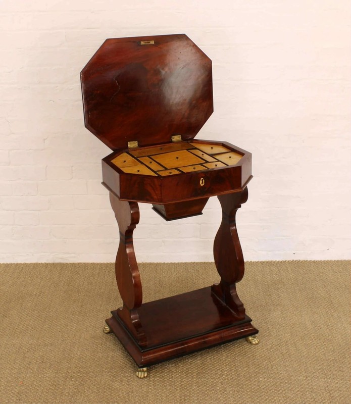 Antique Biedermeier Mahogany Sewing Table c.1825–1830