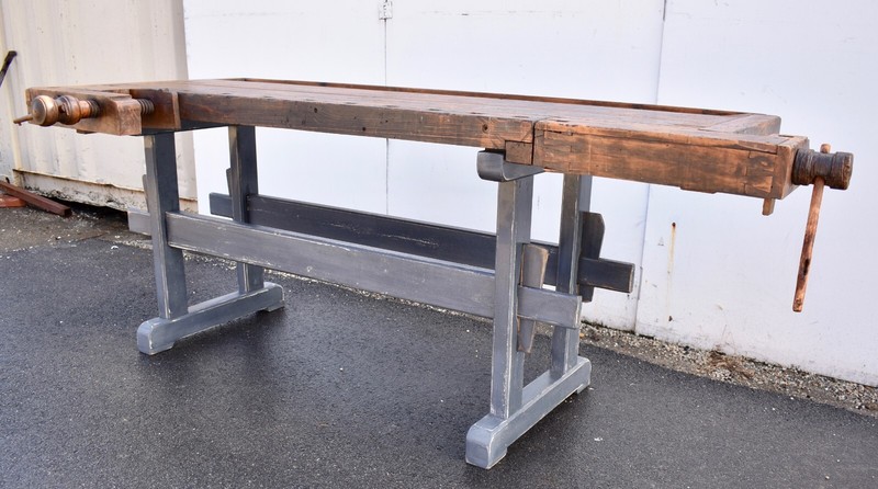Oak Trestle-Base Carpenter's and Joiner's Workbench gallery