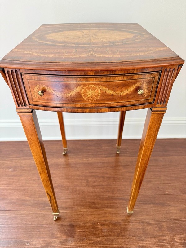 Maitland Smith Drop Leaf Side Table On Casters