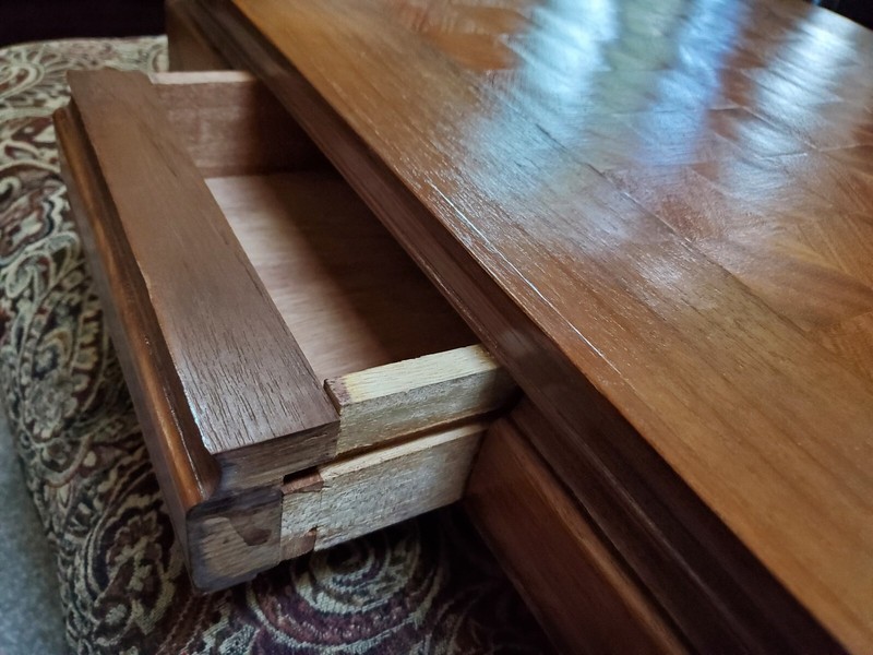 Vintage 1971 Custom Chess Table with drawer. Size is 22 X 22 X 8 inches gallery