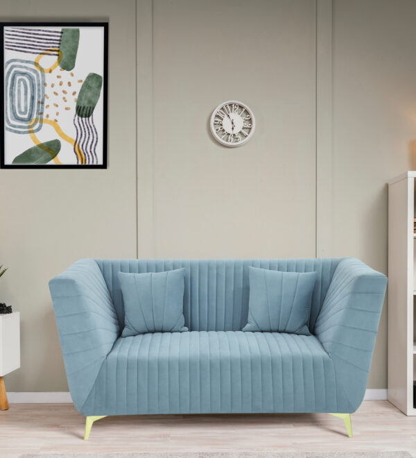 Sarita Furniture Sky Grey Modern Two Seater Sofa