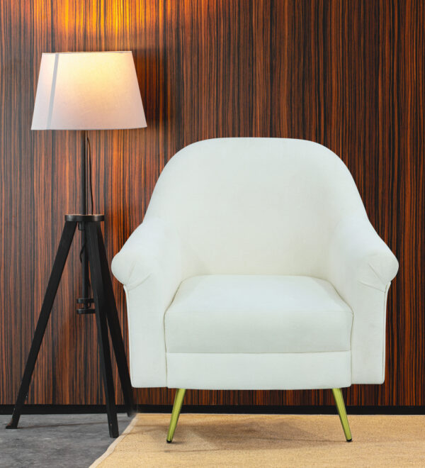 Sarita Furniture Milky white chair Modern Sofa Arm Chair