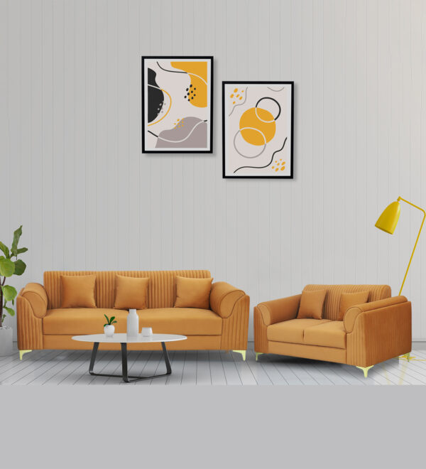 Sarita Furniture Sofa set light orange Modern Sofa Set