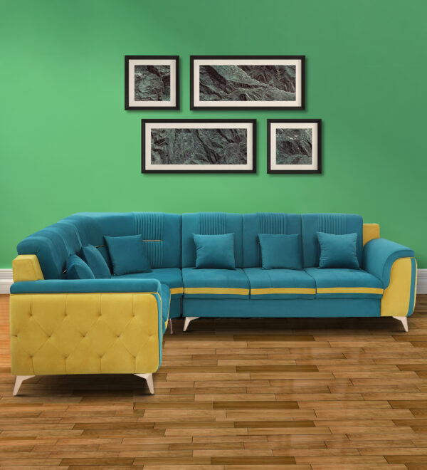 Sarita Furniture Olive green yellow Modern Sectional Sofa