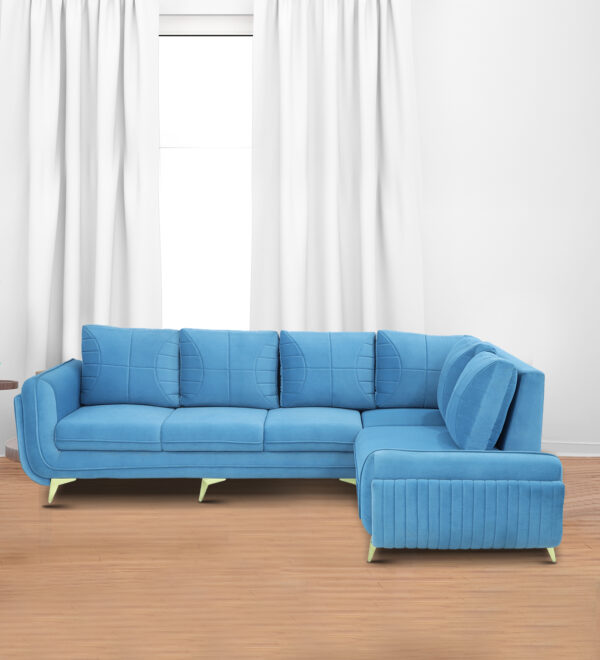Sarita Furniture Sky blue Modern L-Shape Sofa