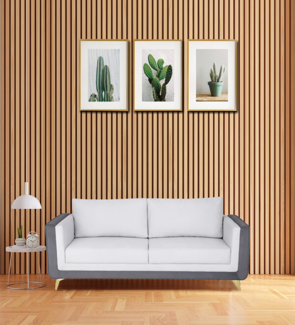 Sarita Furniture Knight white Modern Three Seater Sofa