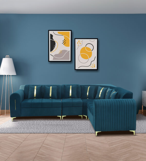 Sarita Furniture Till green gold Modern Sectional Sofa
