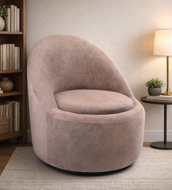 Clowd Nest Premium 360 Degree Swivel ChairIn of Brown Havy Boucle Fabric