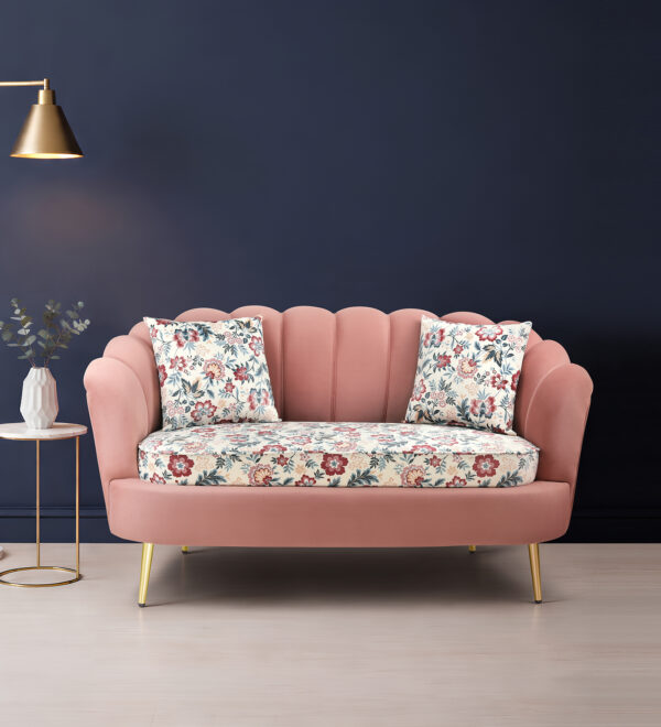 Vevet Bloom Flower Shape Two Seater Sofa