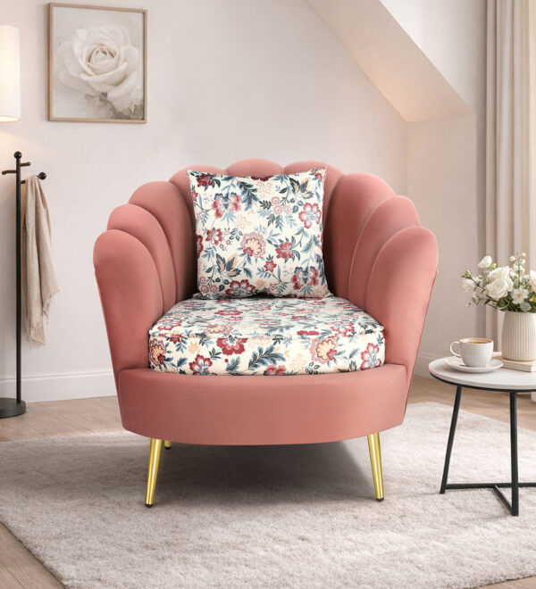 Velvet Bloom Velvet single seater Chair