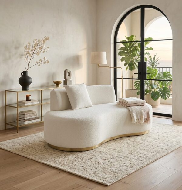The Serenity Pebble Premium Lounger in Boucle Fabric